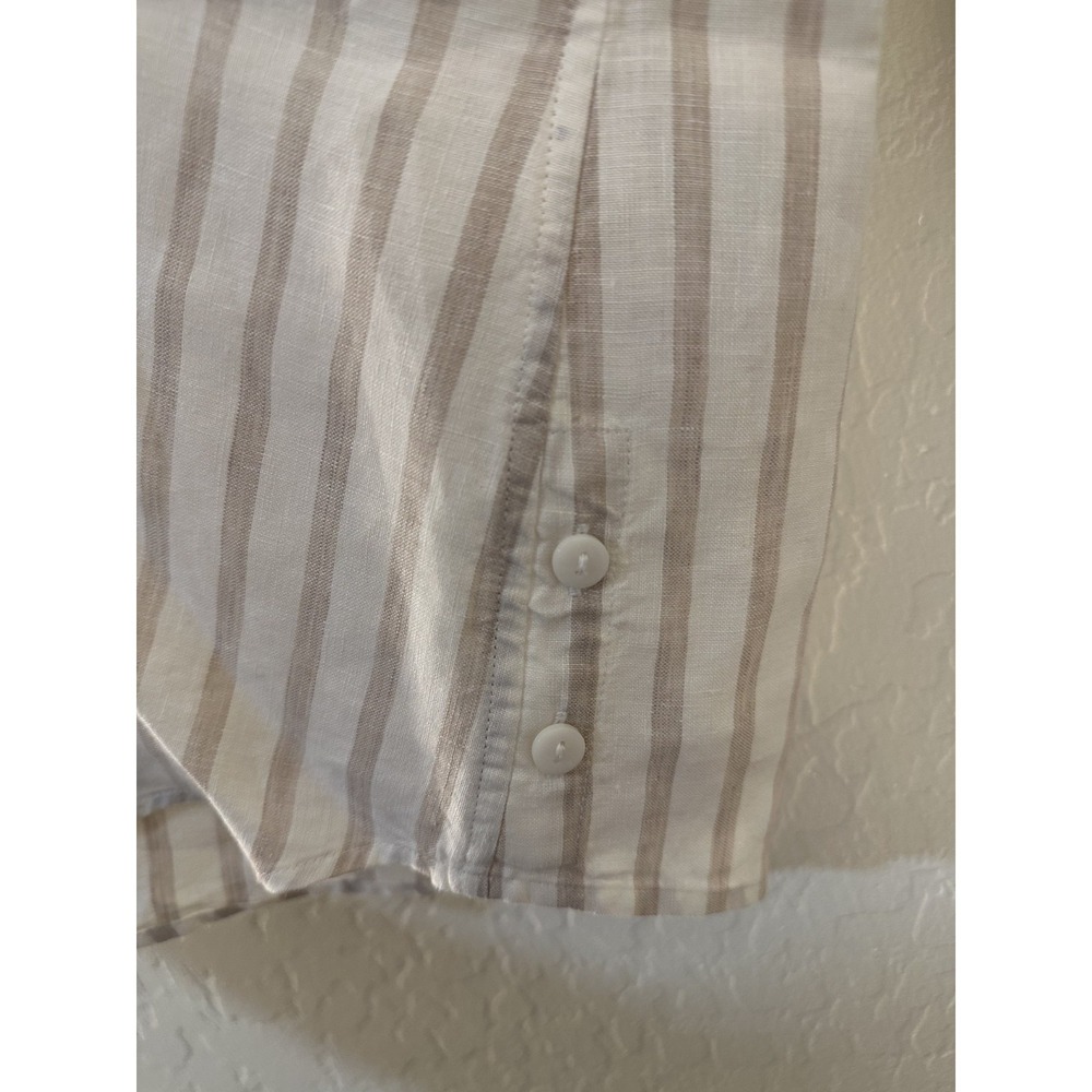 Chicos 100% Linen Womans Striped Tunic Top Size 16/18 Lagenlook Minimal Travel - Picture 11 of 16